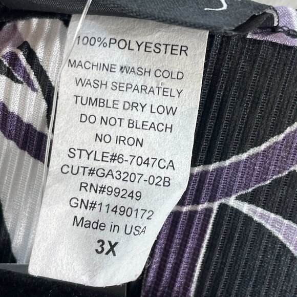 Maggie Barnes Womens Plus 3X Black Purple Abstract Pattern Blouse Top Blouse - Picture 4 of 12